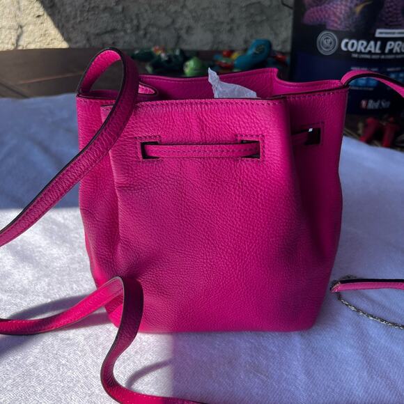 Kate Spade Pink Leather Small Drawstring Bucket Bag EUC - Picture 5 of 6